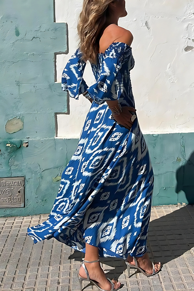 Alina | Sukienka Maxi z Odkrytymi Ramionami i Boho Urokiem 